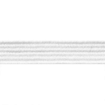 Резиновые нити с текстильным покрытием, шир. 6 мм ( упак.55 м/уп), цв.-белый - купить в Нижневартовске. Цена: 210.75 руб.