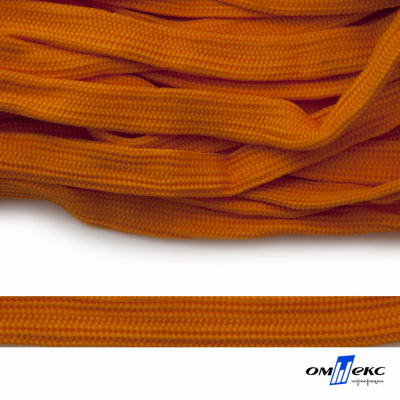 Шнур плетеный (плоский) d-12 мм, (уп.90+/-1м), 100% полиэстер, цв.267 - оранжевый - купить в Нижневартовске. Цена: 8.62 руб.