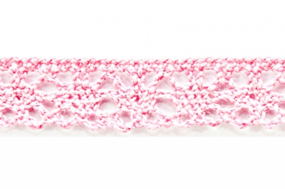 Тесьма кружевная 0621-1607, шир. 15 мм/уп. 20+/-1 м, цвет 096-розовый - купить в Нижневартовске. Цена: 302.42 руб.