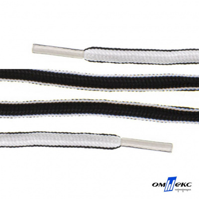 Шнурки #4-27, круглые 130 см, двухцветные (черно/белый) - купить в Нижневартовске. Цена: 47.04 руб.