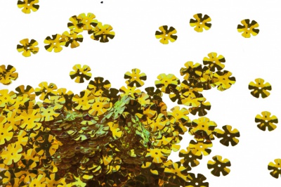 Пайетки "ОмТекс" россыпью,DOUBLE SIDED GOLD,цветок 14 мм/упак.50 гр, цв. 0460-золото - купить в Нижневартовске. Цена: 80.12 руб.