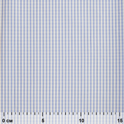 Ткань сорочечная Клетка Виши, 115 г/м2, 58% пэ,42% хл, шир.150 см, цв.2-голубой, (арт.111) - купить в Нижневартовске. Цена 306.69 руб.