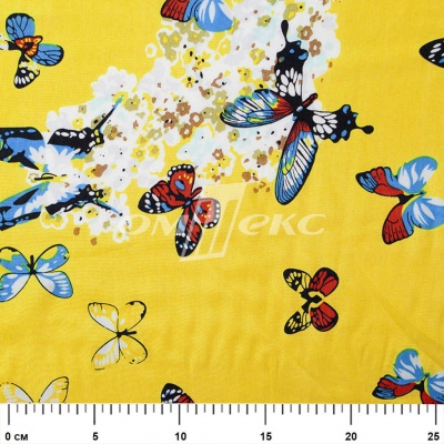 Плательная ткань "Софи" 7.2, 75 гр/м2, шир.150 см, принт бабочки - купить в Нижневартовске. Цена 241.49 руб.