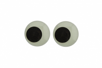 Глазки для игрушек, круглые, с бегающими зрачками, 18 мм/упак.20+/-2 шт, цв. -черно-белые - купить в Нижневартовске. Цена: 25.40 руб.