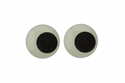 Глазки для игрушек, круглые, с бегающими зрачками, 24 мм/упак.50+/-2 шт, цв. -черно-белые - купить в Нижневартовске. Цена: 60.32 руб.
