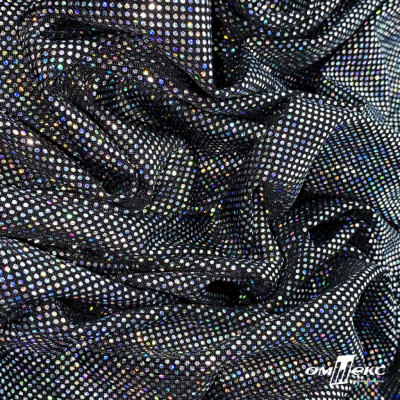 Трикотажное полотно голограмма, шир.140 см, #601-хамелеон чёрный - купить в Нижневартовске. Цена 452.76 руб.