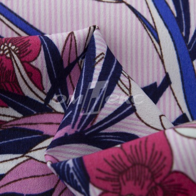 Плательная ткань "Фламенко" 18.1, 80 гр/м2, шир.150 см, принт растительный - купить в Нижневартовске. Цена 239.03 руб.