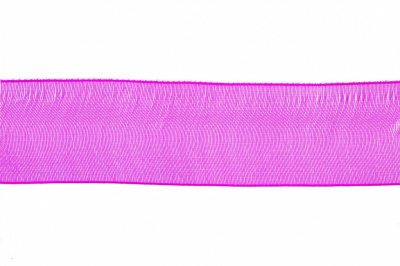 Лента органза 1015, шир. 10 мм/уп. 22,8+/-0,5 м, цвет ярк.розовый - купить в Нижневартовске. Цена: 38.39 руб.