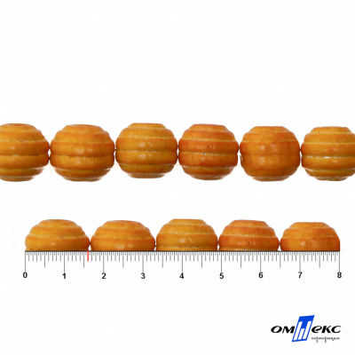 0309-Бусины деревянные "ОмТекс", 16 мм, упак.50+/-3шт, цв.003-оранжевый - купить в Нижневартовске. Цена: 62.22 руб.