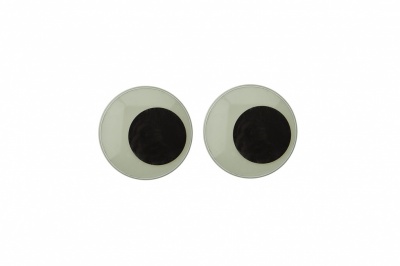 Глазки для игрушек, круглые, с бегающими зрачками, 15 мм/упак.50+/-2 шт, цв. -черно-белые - купить в Нижневартовске. Цена: 46.92 руб.