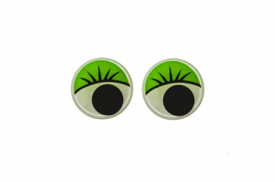Глазки для игрушек, круглые, с бегающими зрачками, 8 мм/упак.50+/-2 шт, цв. -зеленый - купить в Нижневартовске. Цена: 59.05 руб.