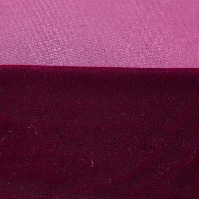 Бархат стрейч №2, 240 гр/м2, шир.160 см, (2,6 м/кг), цвет бордо - купить в Нижневартовске. Цена 740.88 руб.