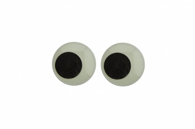 Глазки для игрушек, круглые, с бегающими зрачками, 12 мм/упак.50+/-2 шт, цв. -черно-белые - купить в Нижневартовске. Цена: 38.32 руб.