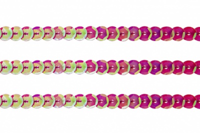Пайетки "ОмТекс" на нитях, CREAM, 6 мм С / упак.73+/-1м, цв. 89 - розовый - купить в Нижневартовске. Цена: 468.37 руб.