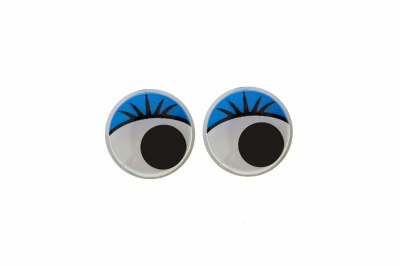 Глазки для игрушек, круглые, с бегающими зрачками, 8 мм/упак.50+/-2 шт, цв. -синий - купить в Нижневартовске. Цена: 59.66 руб.