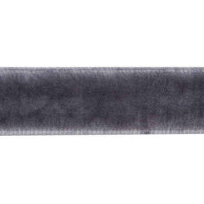 Лента бархатная нейлон, шир.12 мм, (упак. 45,7м), цв.189-т.серый - купить в Нижневартовске. Цена: 457.61 руб.