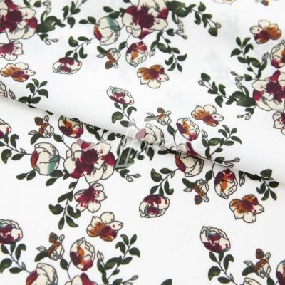 Плательная ткань "Фламенко" 23.1, 80 гр/м2, шир.150 см, принт растительный - купить в Нижневартовске. Цена 264.56 руб.
