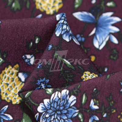 Плательная ткань "Фламенко" 4.1, 80 гр/м2, шир.150 см, принт растительный - купить в Нижневартовске. Цена 259.21 руб.