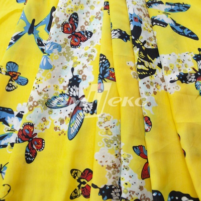 Плательная ткань "Софи" 7.2, 75 гр/м2, шир.150 см, принт бабочки - купить в Нижневартовске. Цена 241.49 руб.
